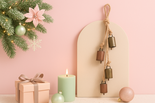 Rustic Dual-Tone Bell Garland (Set of 4)