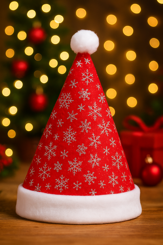 Snowflake Plush Santa Hat