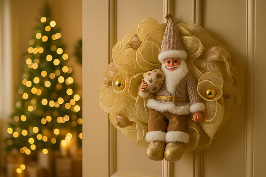 Golden Santa Festive Wreath