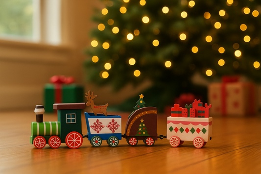 Wooden Christmas Train Set