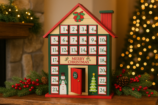 Wooden Advent Calendar House