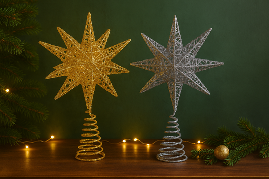Glitter Starburst Tree Topper (Gold & Silver)
