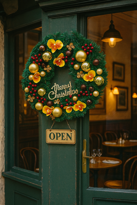 Golden Bloom & Bauble Wreath