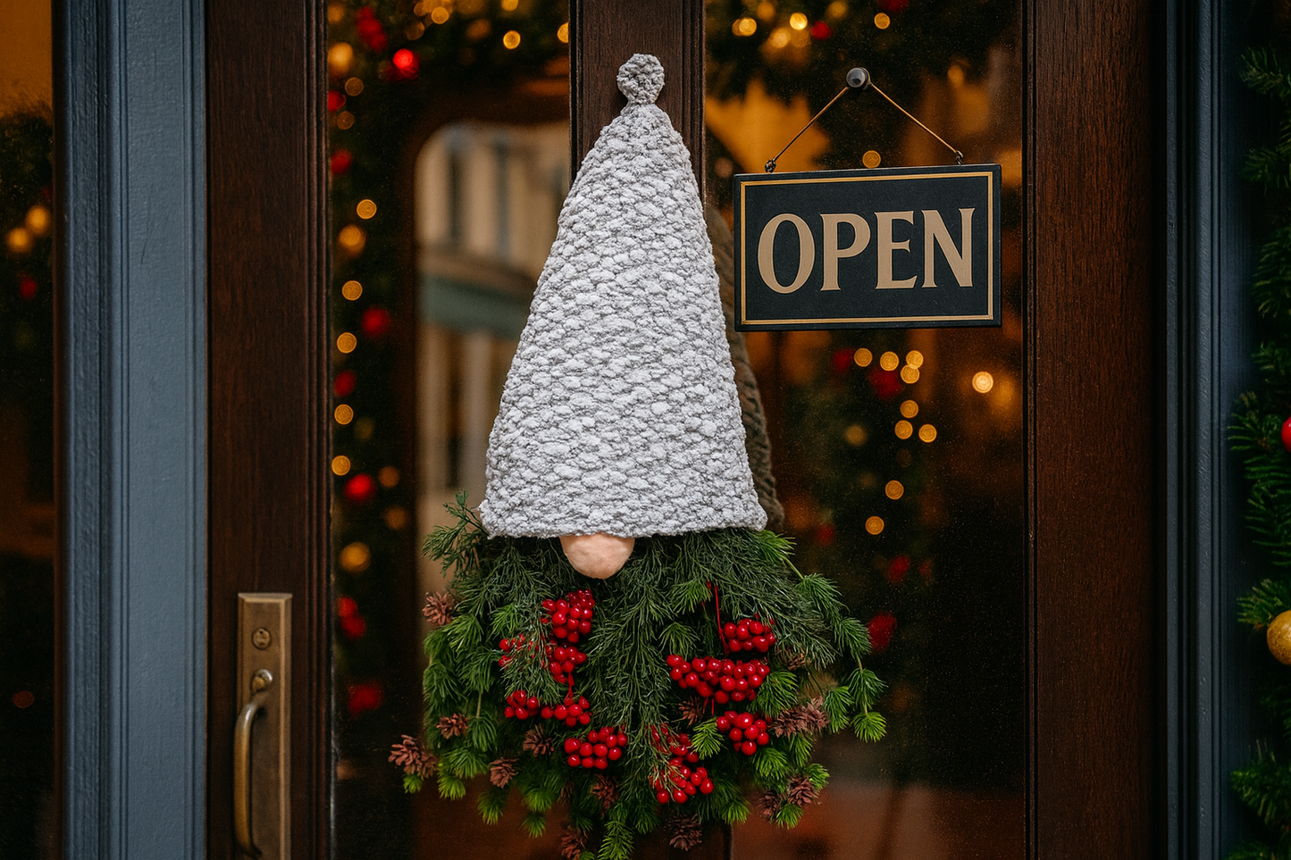 Christmas Gnome Wreath with Berries