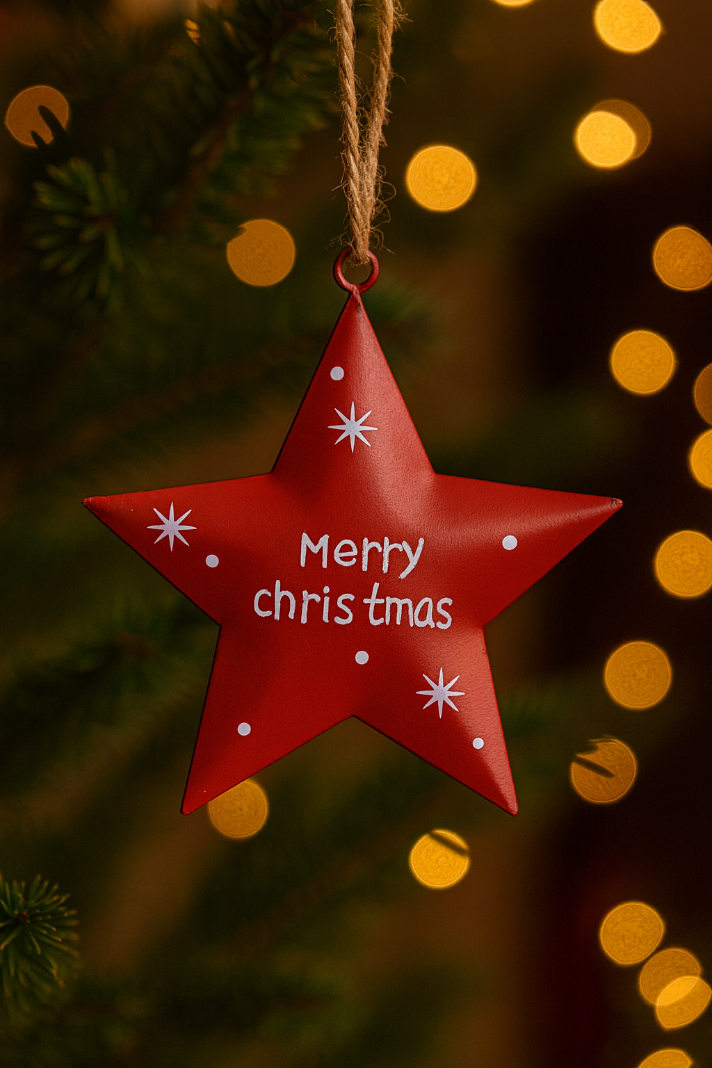 hand-painted iron star ornament