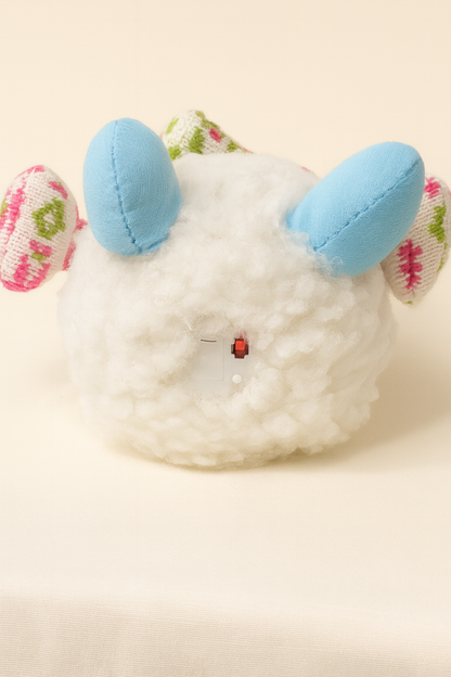 Glowing Sheep Plush Ornament with LED Light – pink hat, scarf, and mittens