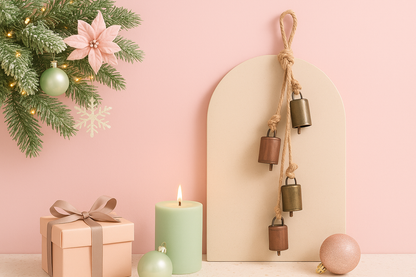 Rustic Dual-Tone Bell Garland (Set of 4)