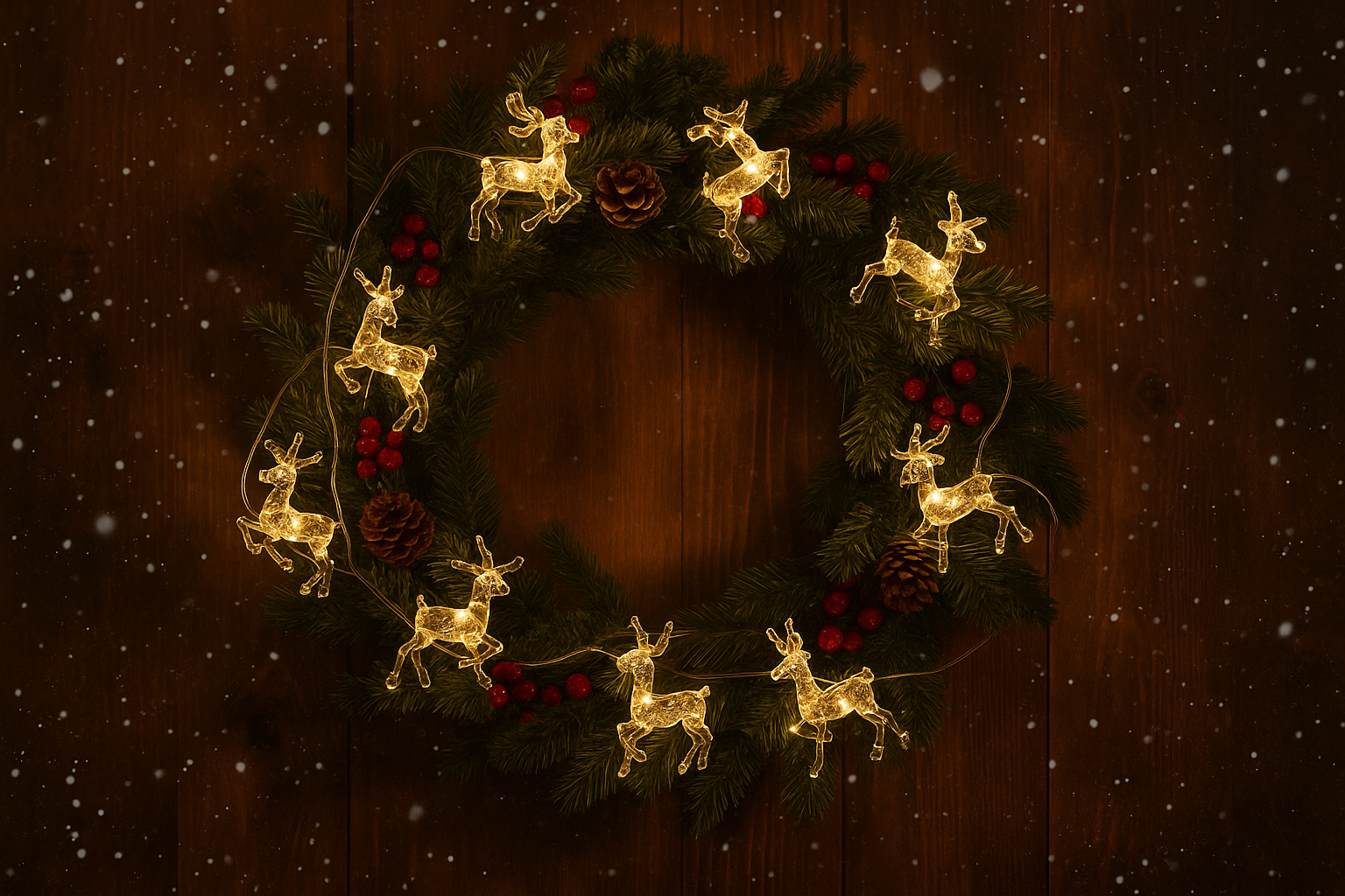 Clear reindeer 10-LED string lights for Christmas décor