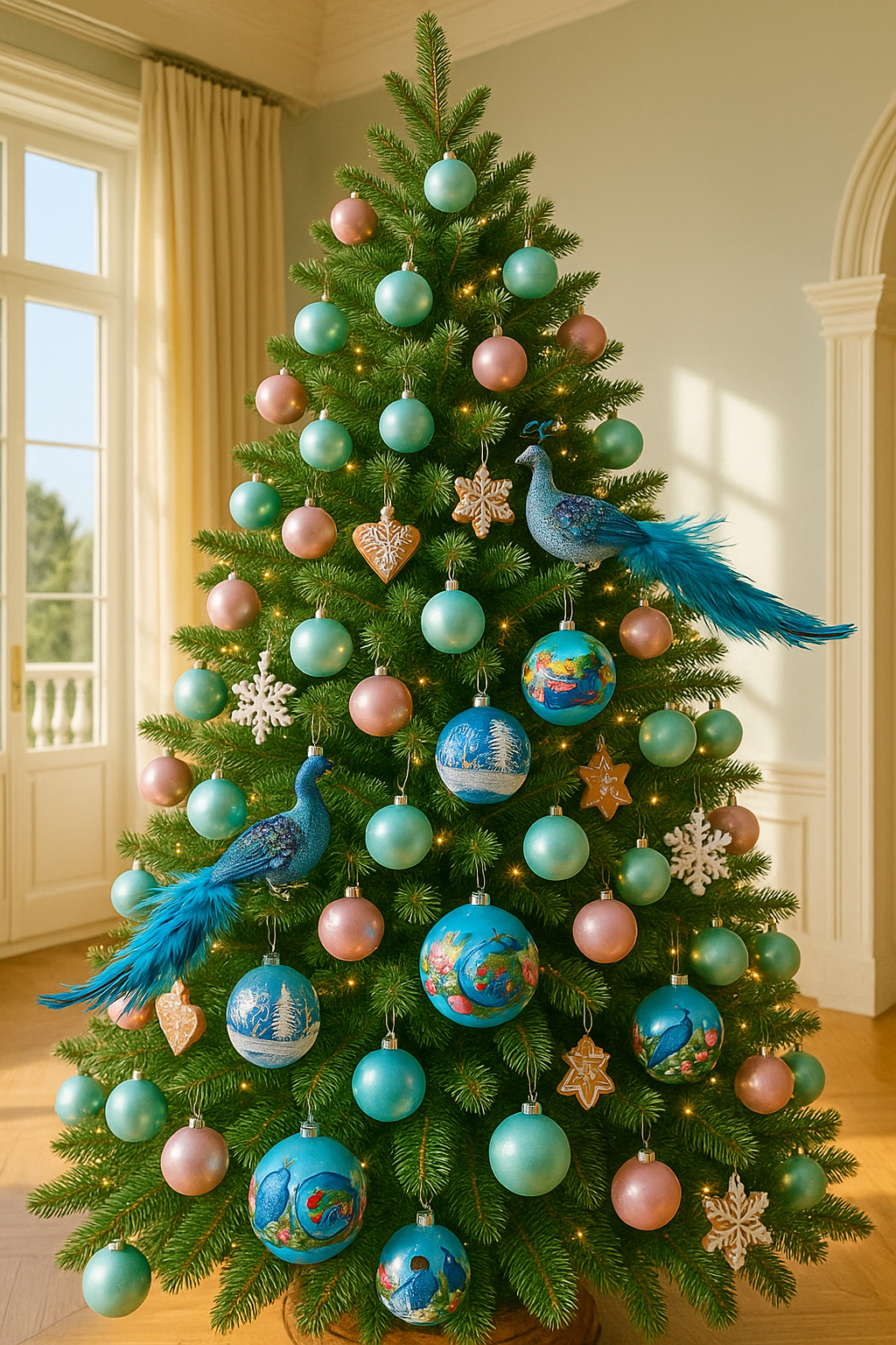 Shimmer Blue Peacock Clip Ornament