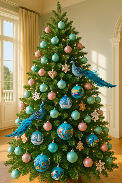 Shimmer Blue Peacock Clip Ornament