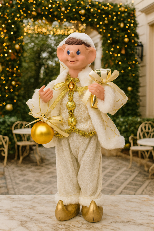 Golden Sparkle Elf Ornament