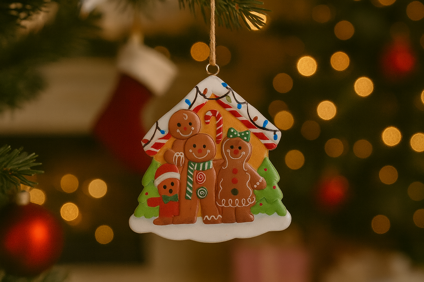Sweet Gingerbread Family Ornament