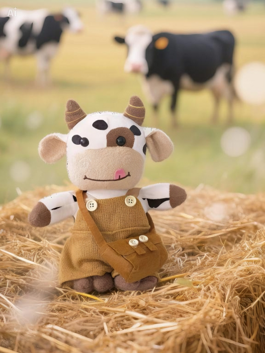 Cute Stuffed Cow with Bag