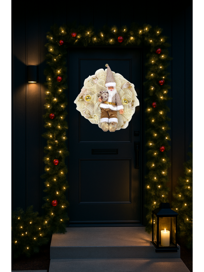 Decorative Wreath Golden Santa