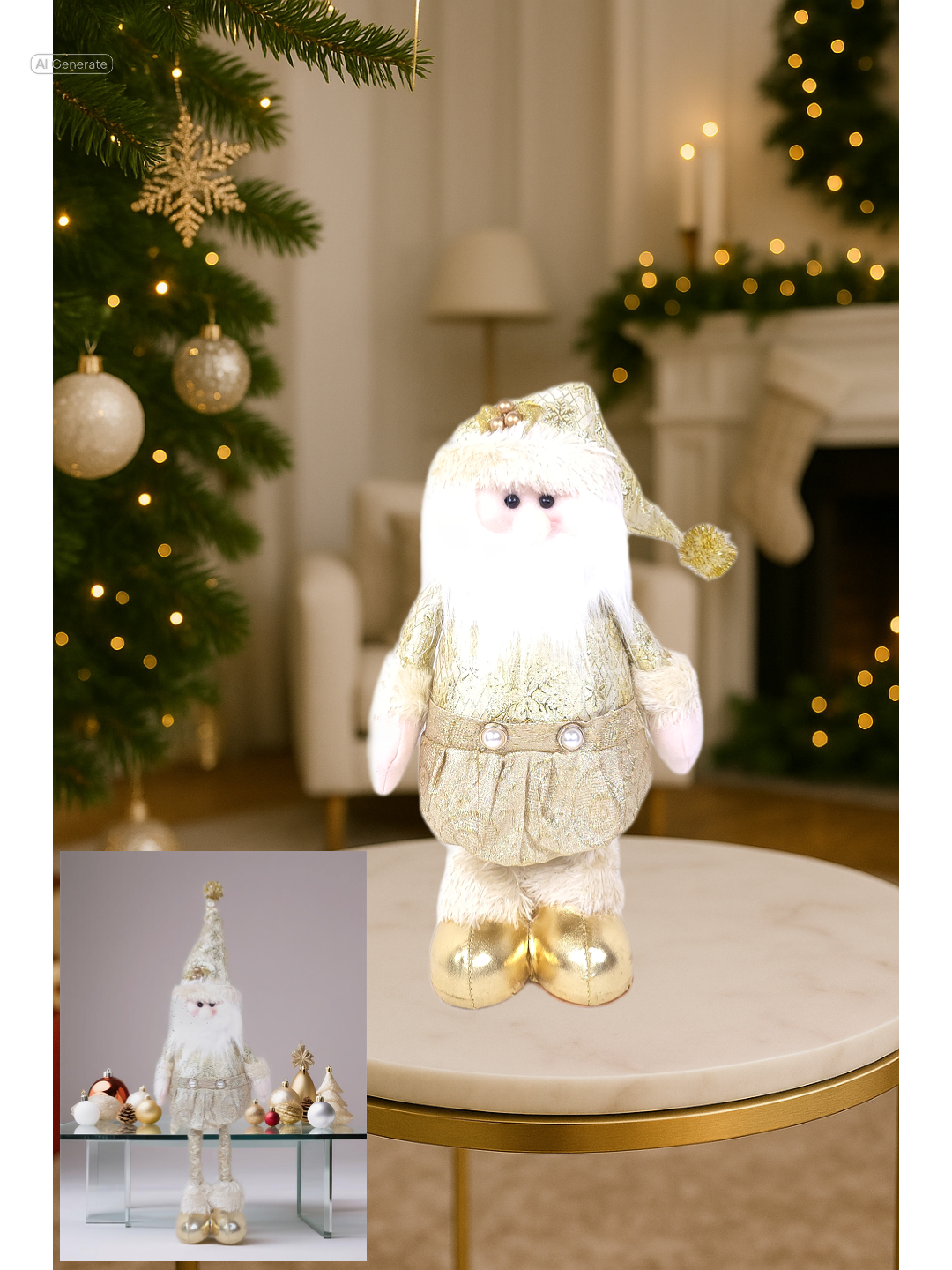 Golden Standing Santa Figurine