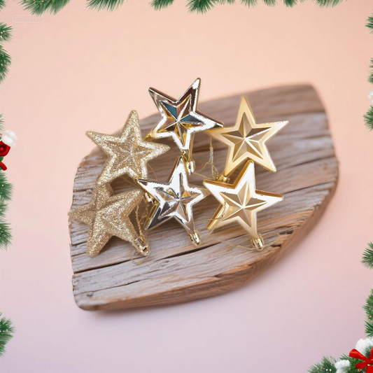 Golden Glow Star Ornaments (Set of 6)