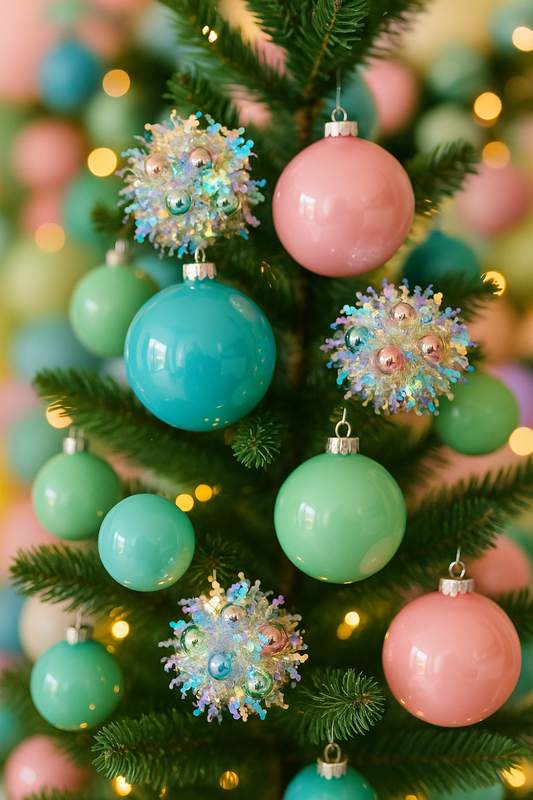 Iridescent Tinsel Baubles Set of 4 – Christmas Spirit
